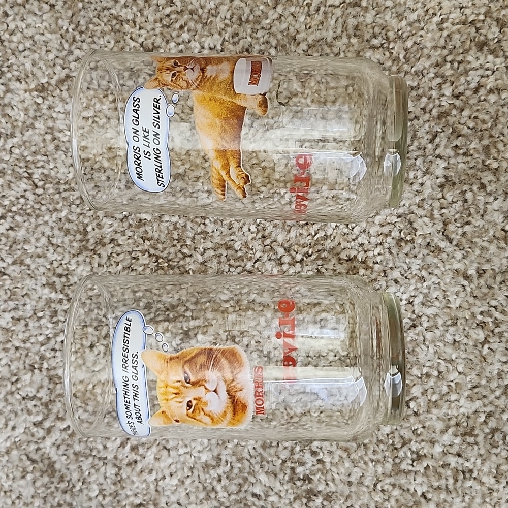 Nine Lives Morris the Cat Glasses - Vintage 1980s